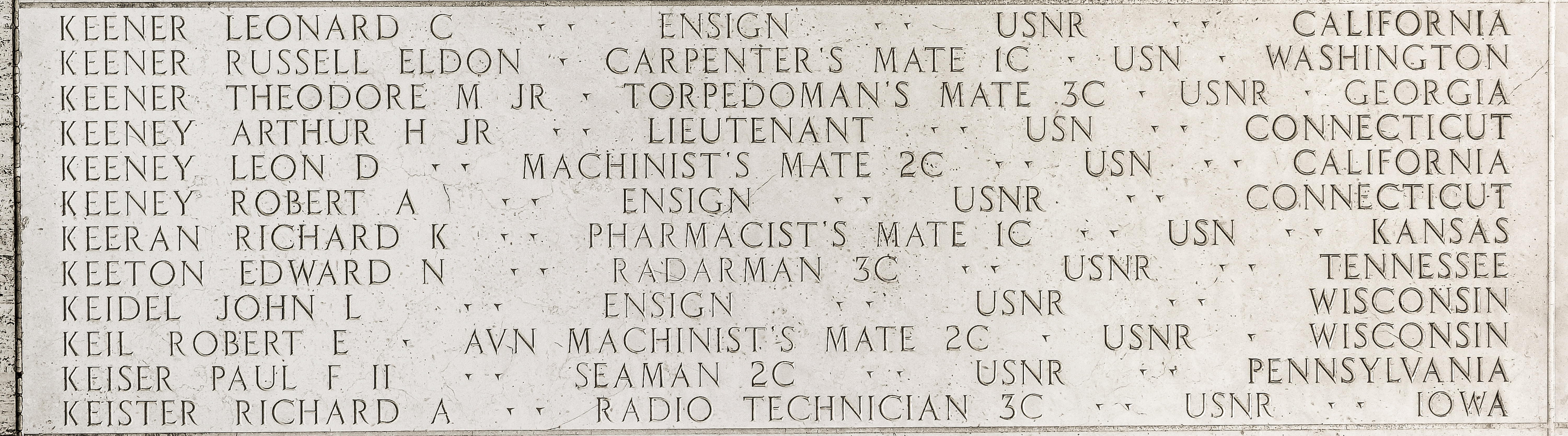 Edward N. Keeton, Radarman Third Class